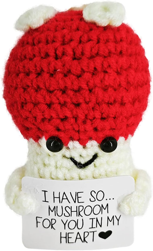 Crochet Emotional Support Mushroom-Handmade Mental Health Gifts for Friends,Family-Uplifting Gifts for Grandpa,Grandma Mom,Dad,Teens