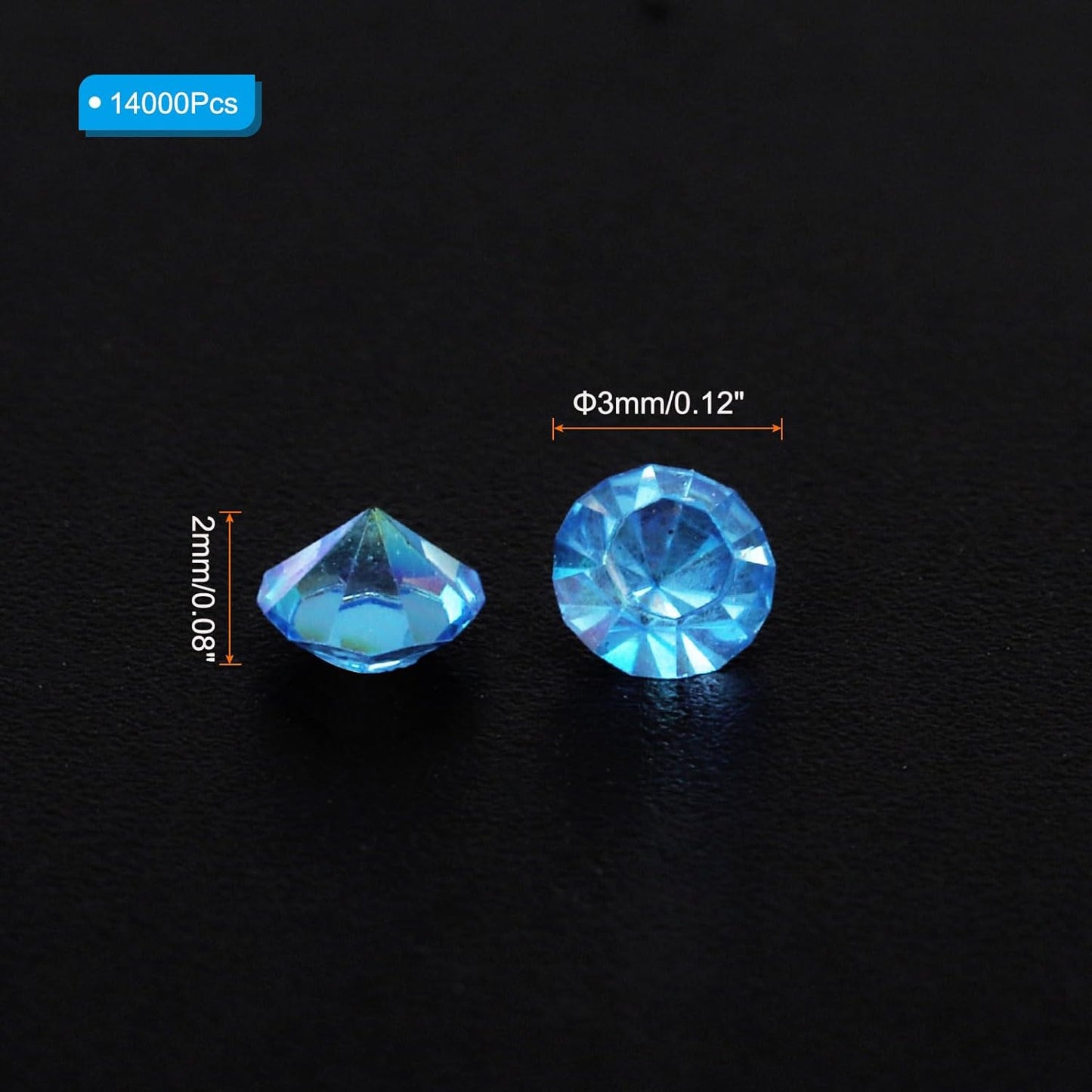 PATIKIL 14000Pcs Wedding Table Scatter Confetti Crystals 3mm Acrylic Diamonds Vase Fillers Gems for Table Centerpiece Decorations Bridal Shower Party, Blue AB