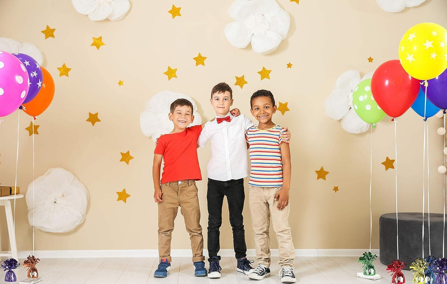 ROYALHOUSE Metallic Plastic Wrapped Balloon Weights for Party Decorations, 12 Pcs (Black)