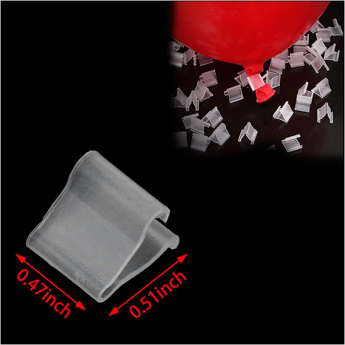 AYLIFU Transparent Balloon Clip - V-shaped, Wedding & Party, 150 Pieces