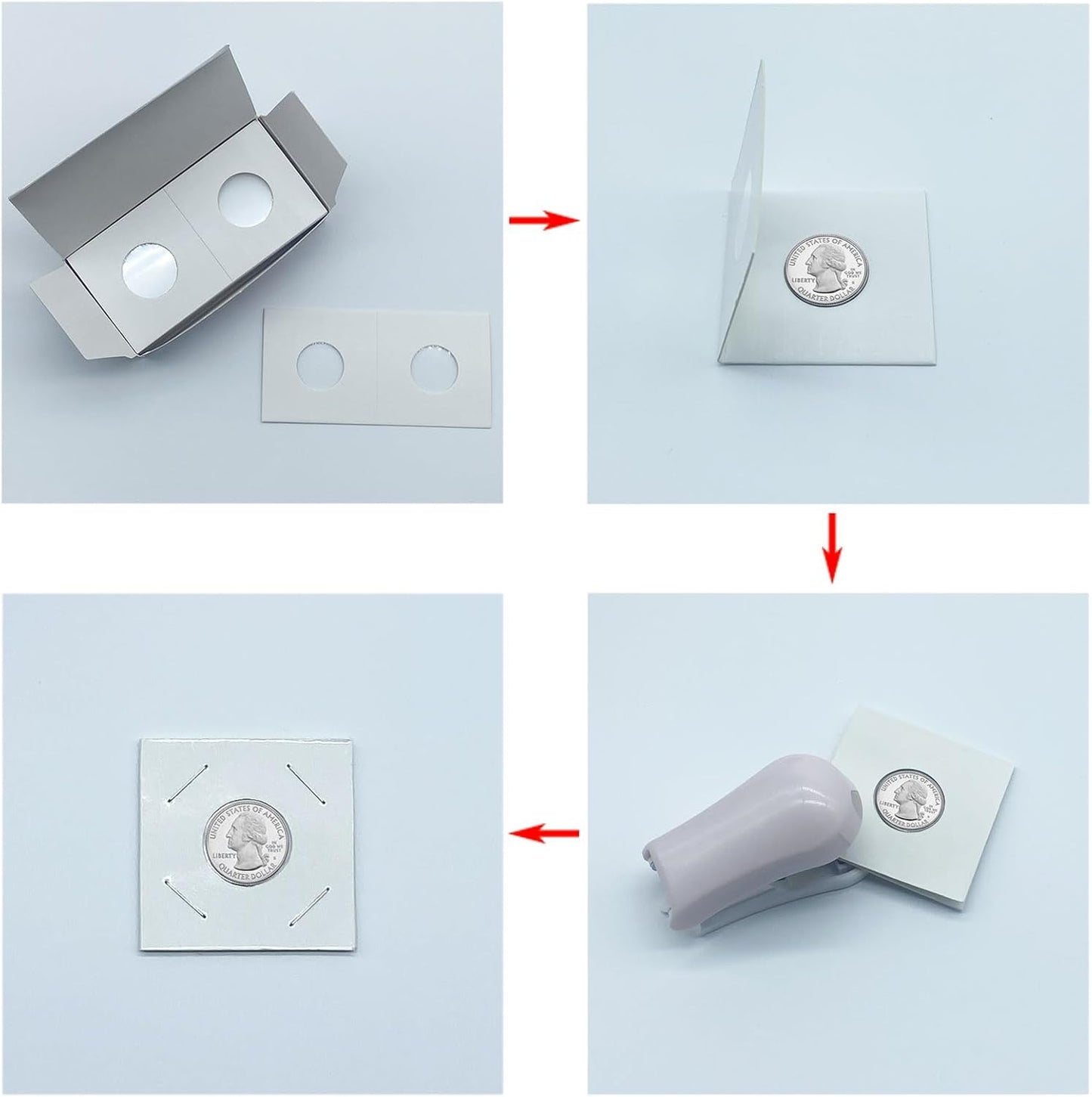 200 PCS Premium Cardboard Coin Flips 2 x 2 inch Coin Collection Supplies for Nickel, Mylar Coin Flips Coin Holders for Collectors (Nickel Coin Flips)