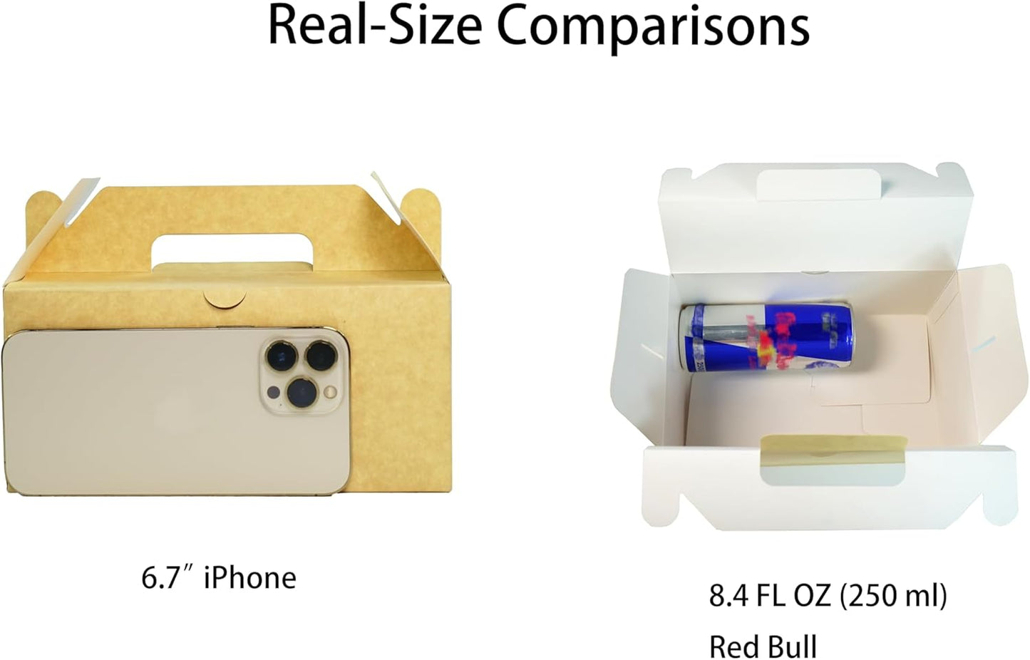 PandaPandaPPS 50 Pack Brown Gable Boxes (8.25"×5"×4") for Foods, Gifts and Party Favors, Treat Boxes Candy Cookie Snack Goodie Gift Boxes for Birthday, Wedding, Baby Shower