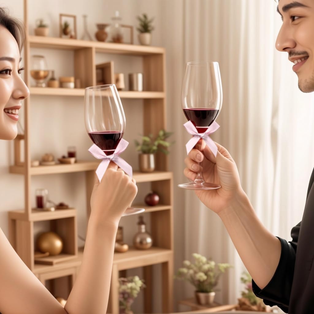 60pcs 1.7" Mini Pink Ribbon Bows Decor – Small DIY Satin Bows for Crafts, Little Bows for Gift Wrapping, Tiny Bow Stickers for Note Card Bow Baby Shower Cake and Candle Decorations