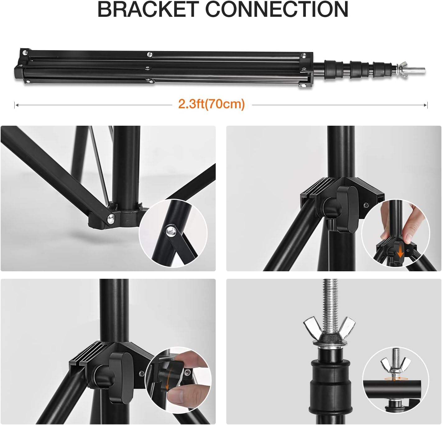 Yesker 10 X 10 ft Photo Video Studio Background Support Stand, Adjustable Heavy Duty Photography Backdrop Support System Kit for Photoshoot Party Video Creator