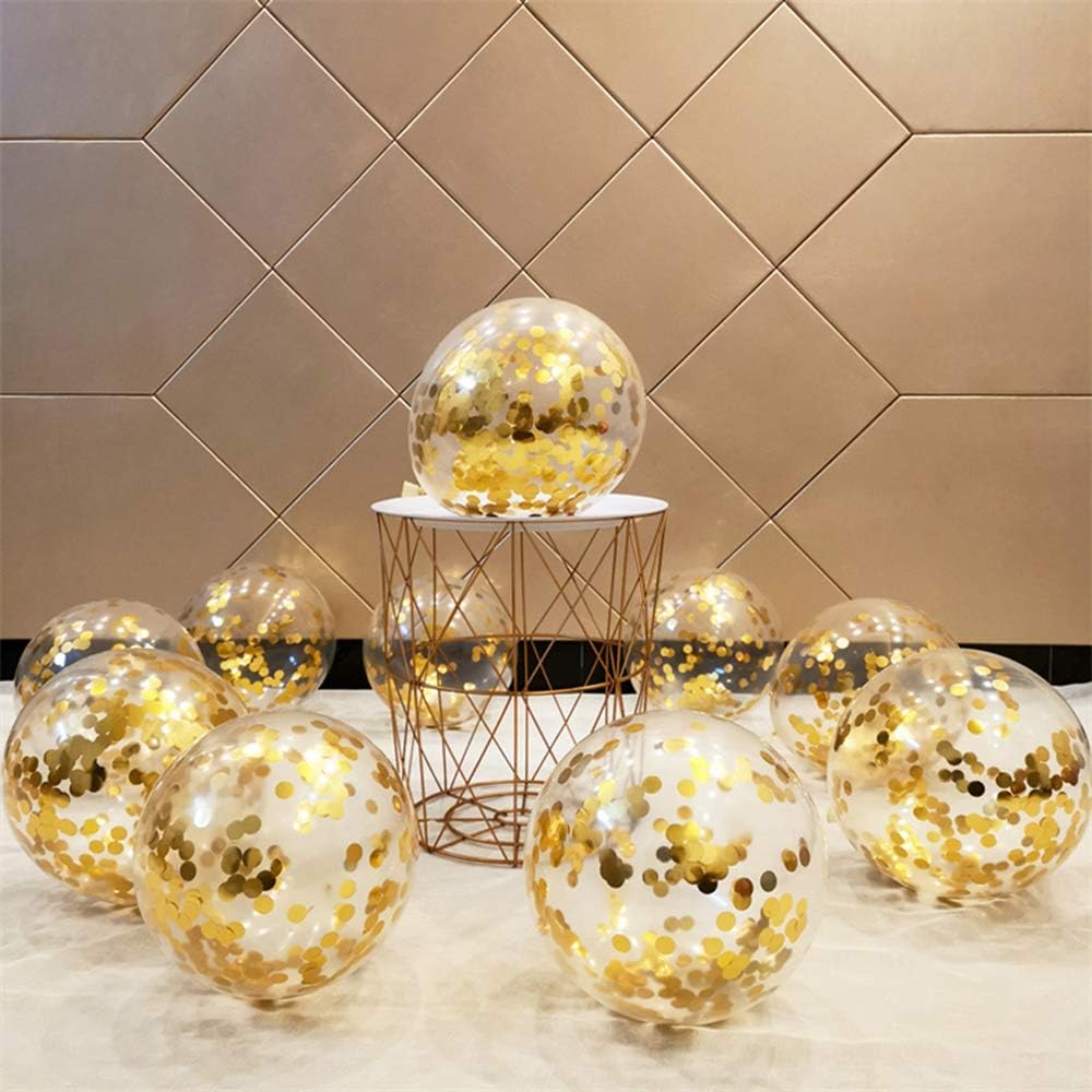 Gold Confetti Balloons Party Balloons 12inch 50 Pcs Latex Confetti Balloons Birthday Balloons Party Decoration Wedding Baby Shower Christmas Party-Confetti Gold