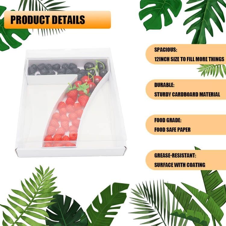 12" Fillable Cardboard Number Charcuterie Gift Cupcake Box With Cover Sweets Packaging (7)