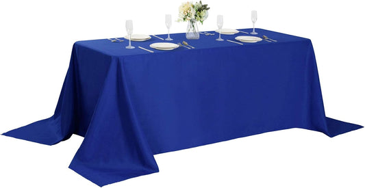 Rectangle Tablecloth 90x132 inch Washable Polyester Fabric Table Cloth for Wedding Party Dining Banquet Decoration（90x132, Royal Blue）