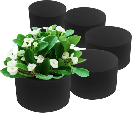 XCEL Floral Foam Blocks - Reusable, Weather Resistant Foam - Perfect for Fresh & Artificial Flower Arrangements, Crafts, Planter Boxes, Home Decor & More - 6-Pk, Black (5” x 3”, Round)