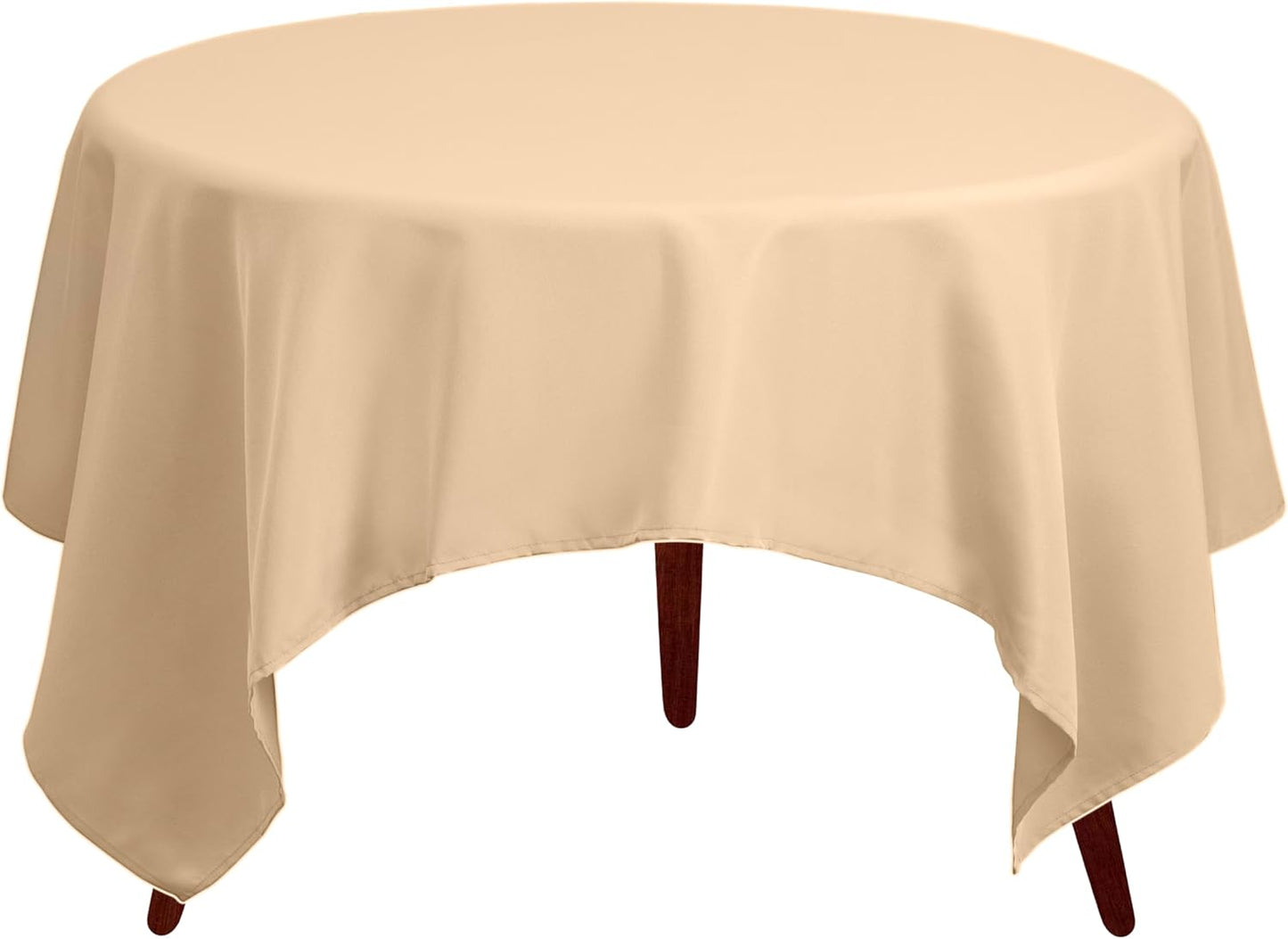 Gee Di Moda Square Tablecloth - 70 x 70 Inch Beige Table Cloth for Medium Square or Round Tables - Heavy Duty Washable Fabric - for Buffet Table, Holiday Party, Dinner, Wedding & Baby Shower