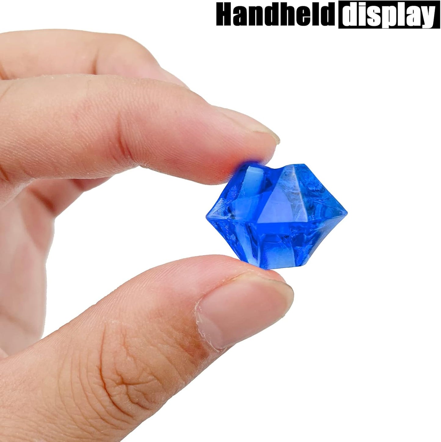 Fake Crushed Ice Cubes, Vase Fillers, 150 pcs 16 * 22mm Artificial Acrylic Crystal Rocks Diamonds for Vase Fillers,Table Scatter, Party Favor, Wedding Decoration(0.86 * 0.62inch,Darkblue)