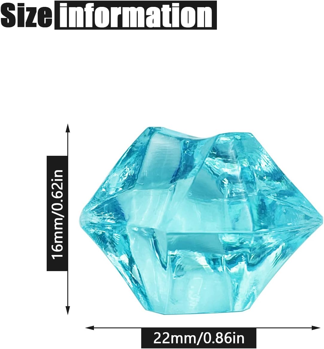 Vase Fillers for Home Decor, Fake Crushed Ice Cubes, Vase Fillers, 150 pcs Reusable Fake ice Cubes for Photography Accessories Props Decoration(0.86 * 0.62inch,Blue)