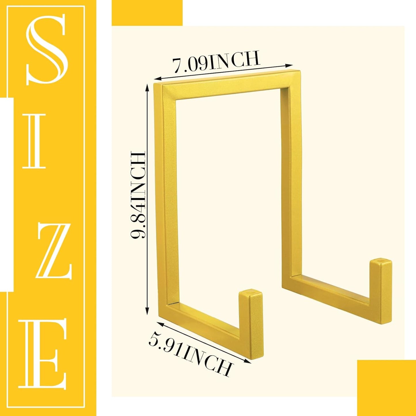 Sweetude 2 Pcs Large Plate Stands for Display Metal Frame Plate Holder Display Stand Decorative Table Top Easels for Picture, Book, Platter, Photo Easel (Gold,10 Inch)