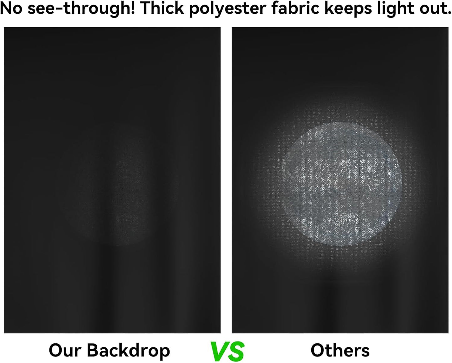 12x10 FT Black Backdrop Background, 100% Polyester Photography Backdrop Screen Foldable Washable Black Screen for Professional Photo Studio Photoshoot Portraits Party