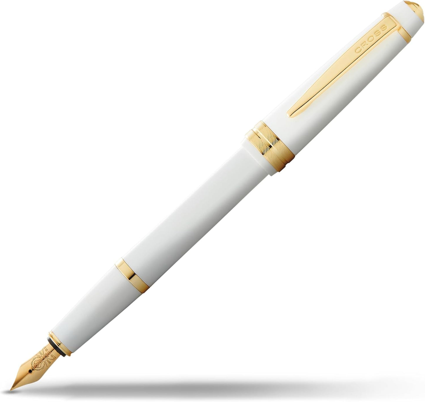 Cross Bailey Light Polished White Resin and Gold Tone Fine Nib Fountain Pen