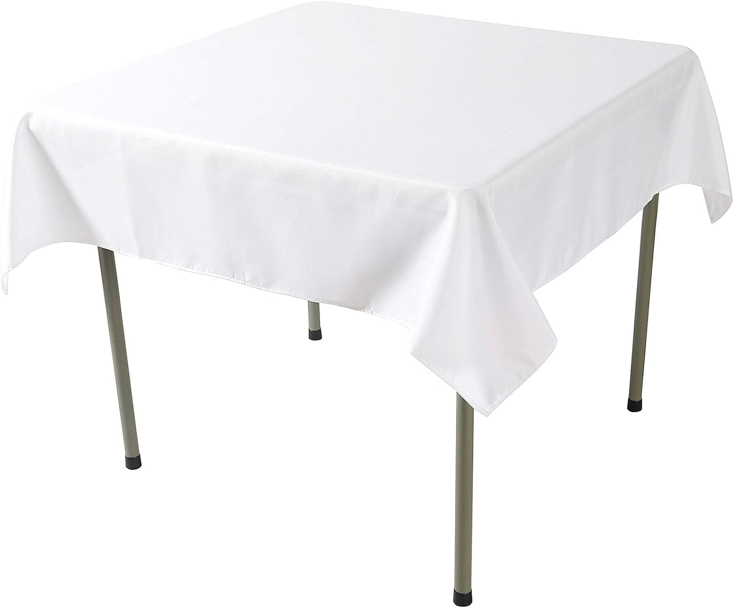 Cupuamon Square Tablecloth 52x52 inch Washable Polyester Fabric Table Cloth for Wedding Party Dining Banquet Decoration（52x52,White）