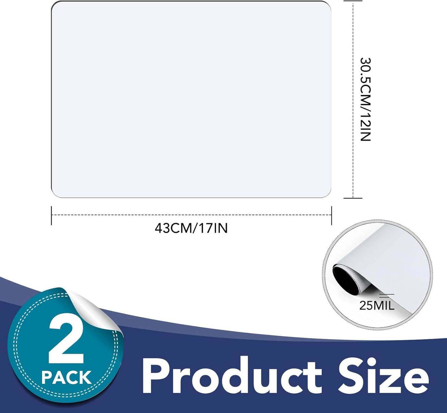 DIYMAG 2Pcs 17x12 Inch Blank Car Magnets, Flexible Magnetic Bumper Sticker Set for Advertising, Preventing Car Scratches and Dents