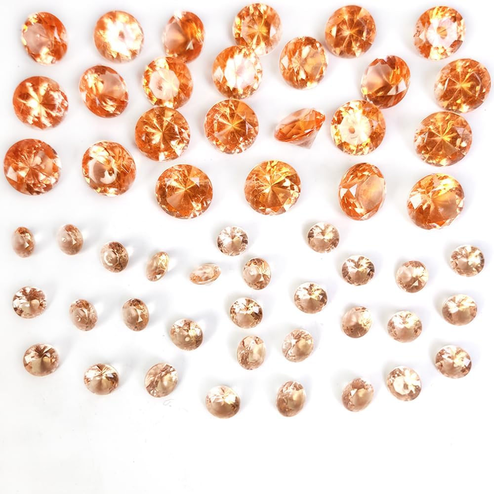 HappyFiller 720 PCS Champagne Acrylic Diamonds Gems for Fall Decoration Vase Fillers,Wedding Centerpieces,Party Table Scatters Decor,Home Accents,Arts Crafts,Treasure Jewels Gemstones