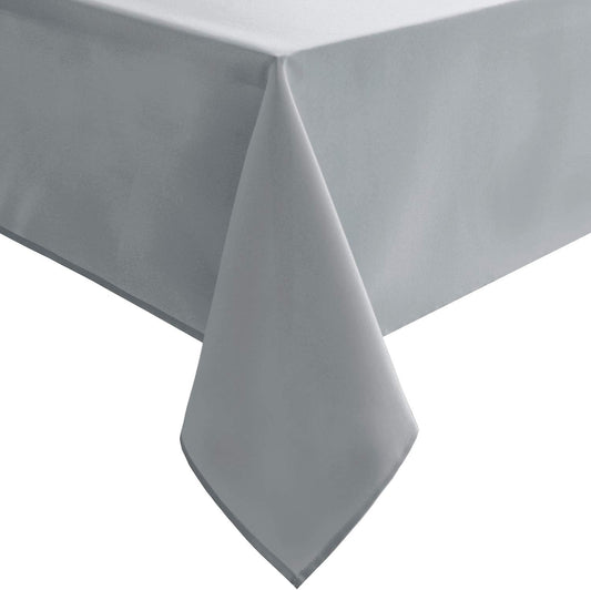 Hiasan Silver Grey Rectangle Tablecloth - Waterproof and Spillproof Washable Fabric Table Cloth for Dining Room Kitchen Party and Outdoor, 54 x 120 Inch