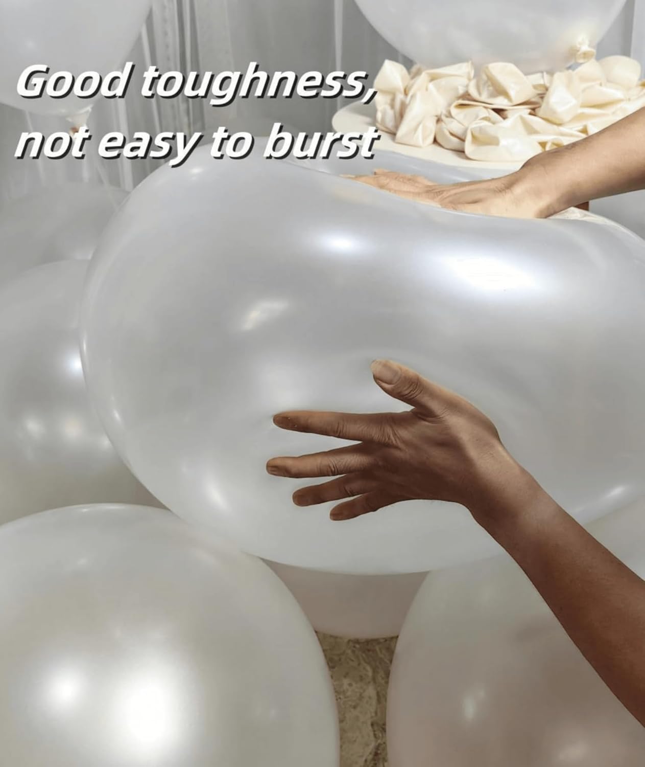 90 Pack White Pearl Balloons 18 inch Pearl White Latex Party Balloon Bulk for Various Party Events Decorations