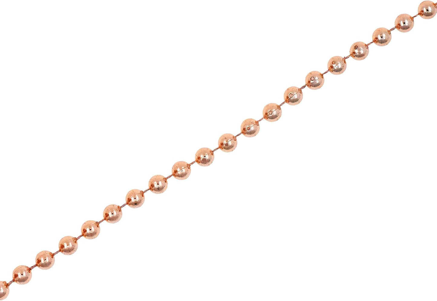 Mandala Crafts 8mm Faux Rose Gold Pearl Beads Roll - 20 Yards Strand of Fake Pearls Chain Garlands Spool String for Christmas Tree, Wedding, Party, Vases, DIY Decoration