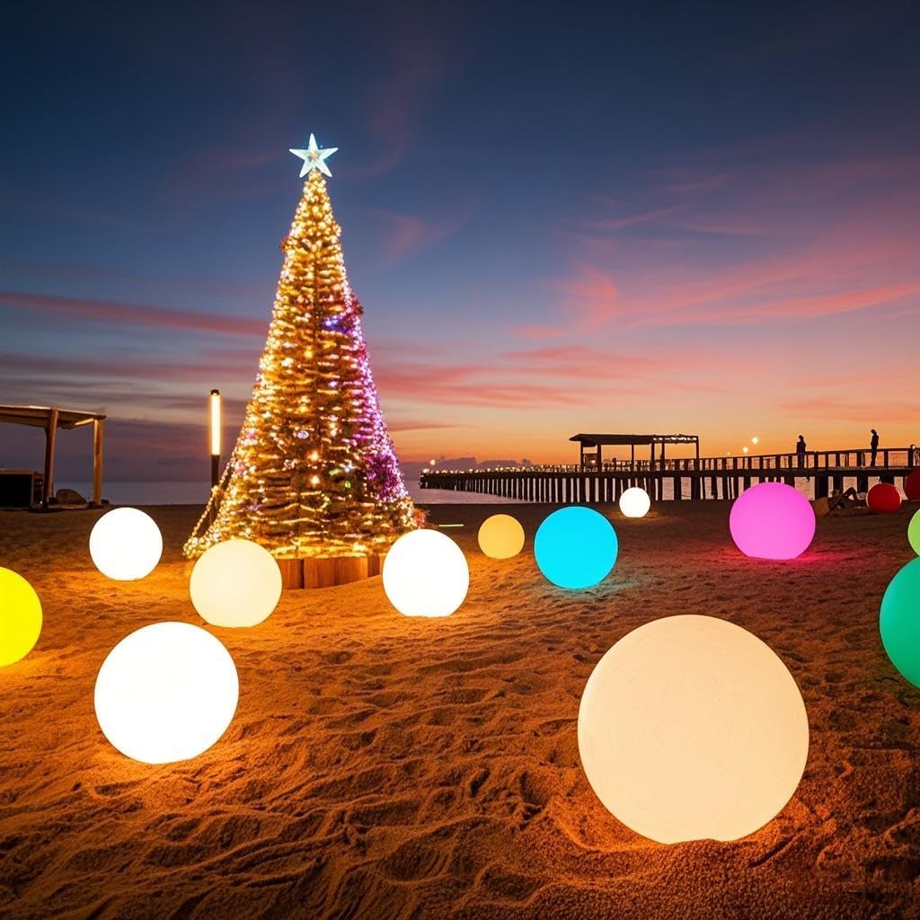 50CM/20-inch Large LED Globe Orb Light, Rechargeable LED Ball Light, Dimmable 16 RGB Colors Globe Floor Lamp w/Remote, Indoor/Outdoor Waterproof Glowing Orb Mood Lamp for Home Garden Patio Party