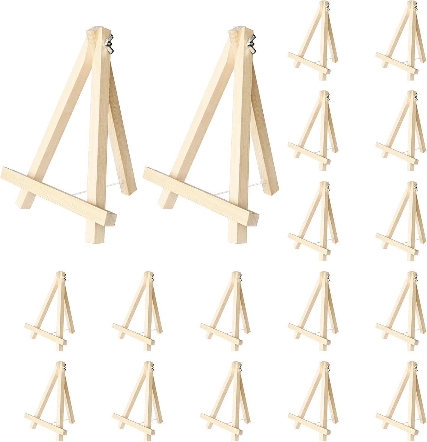 Kinlink 9 Inch Tall Wood Easels for Display Set of 18, Display Easel Tabletop, Painting Easel Stand for Artist Students