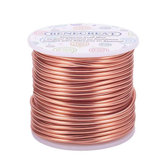 BENECREAT 10 Gauge Jewelry Craft Aluminum Wire 80 Feet Bendable Metal Sculpting Wire for Craft Floral Model Skeleton Making, Garden (Copper Tone)