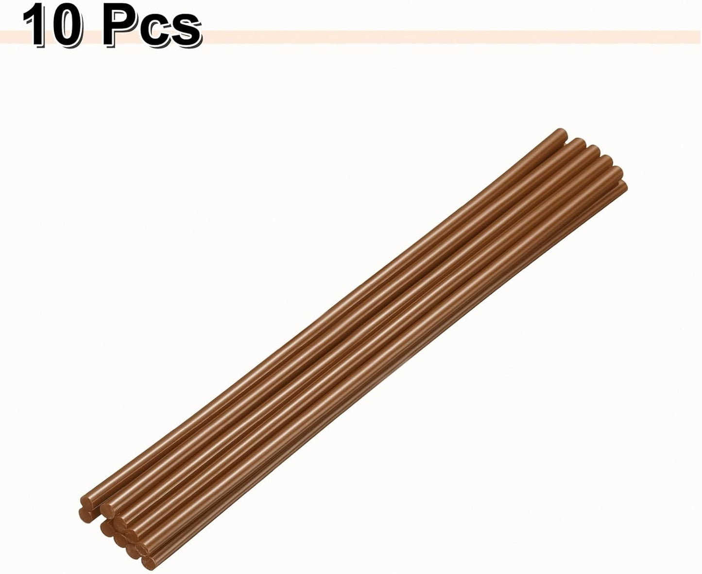 HARFINGTON 10pcs Hot Glue Sticks 0.28" Dia x 11.81" Long EVA Mini Hot Melt Adhesive Glue Stick for Hot Melt Gun Wood Plastic Glass Flowers Fabrics Foam, Brown