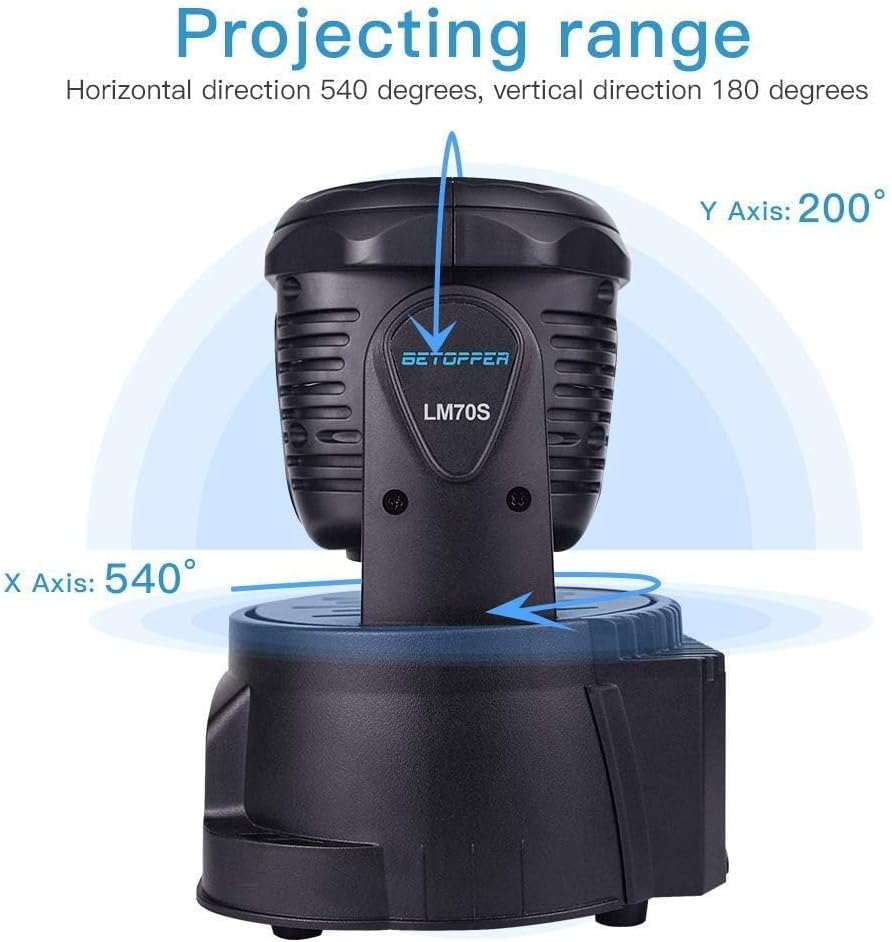 BETOPPER DJ Lights Moving Head, 7x8W RGBW Sound Activated/DMX Lighting, Moving Head Lights for Stage, Party, Live, DJ, Bar, Disco Lighting (2 Packs)