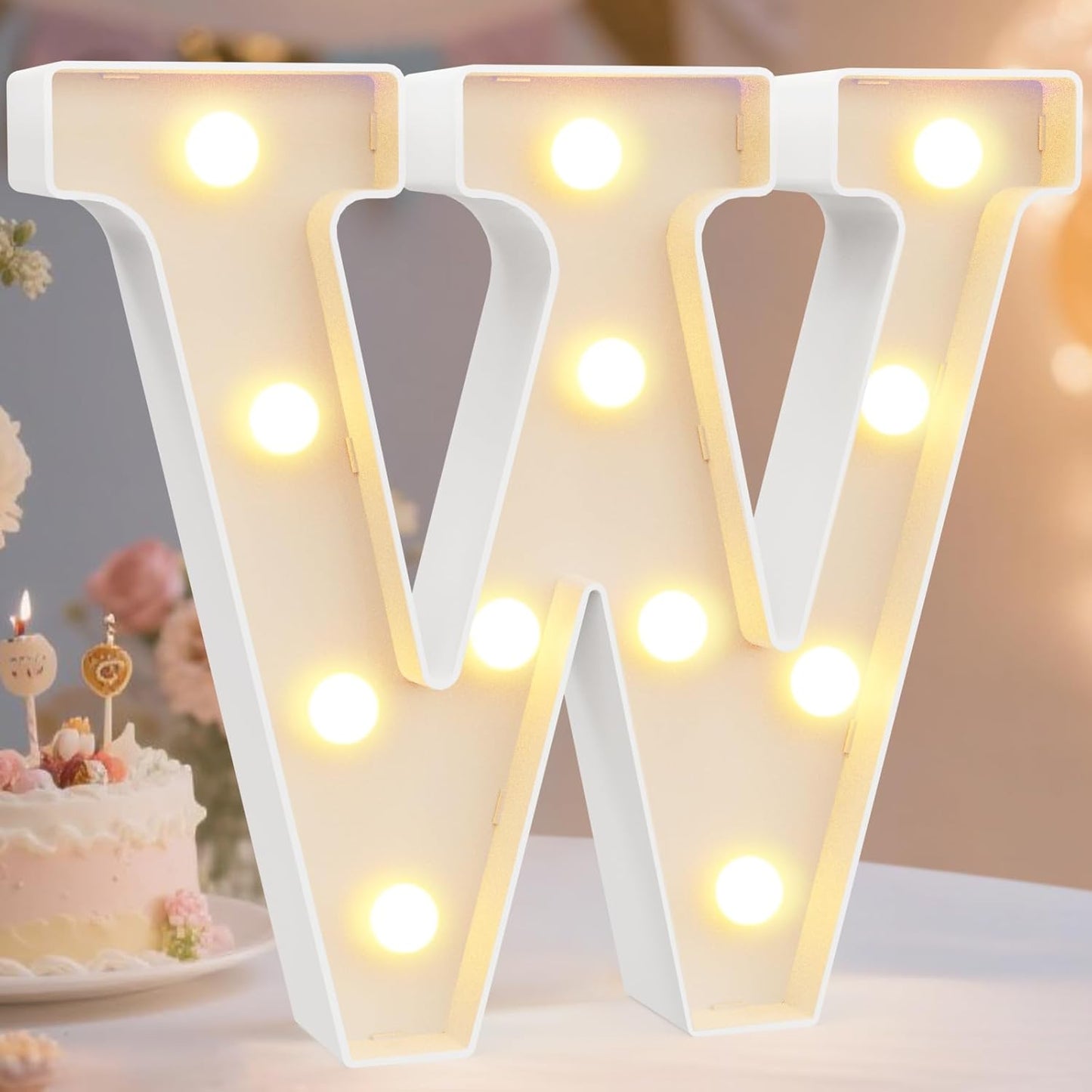 Pooqla LED Marquee Letter Lights Sign, Light Up Alphabet Letter for Home Party Wedding Decoration W