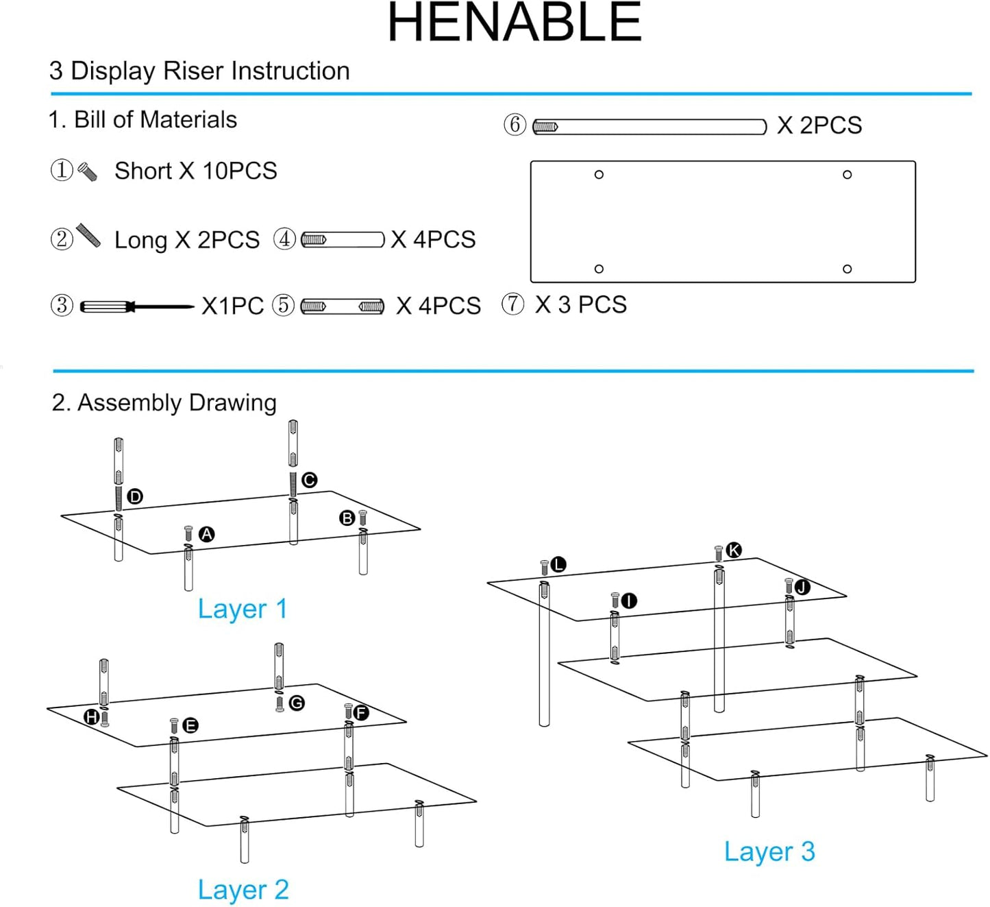2PCS Acrylic Display Risers, 3 Tier Clear Cupcake Stand Risers, Organizer for Perfume, Funko POP, Food, Tabletop Use