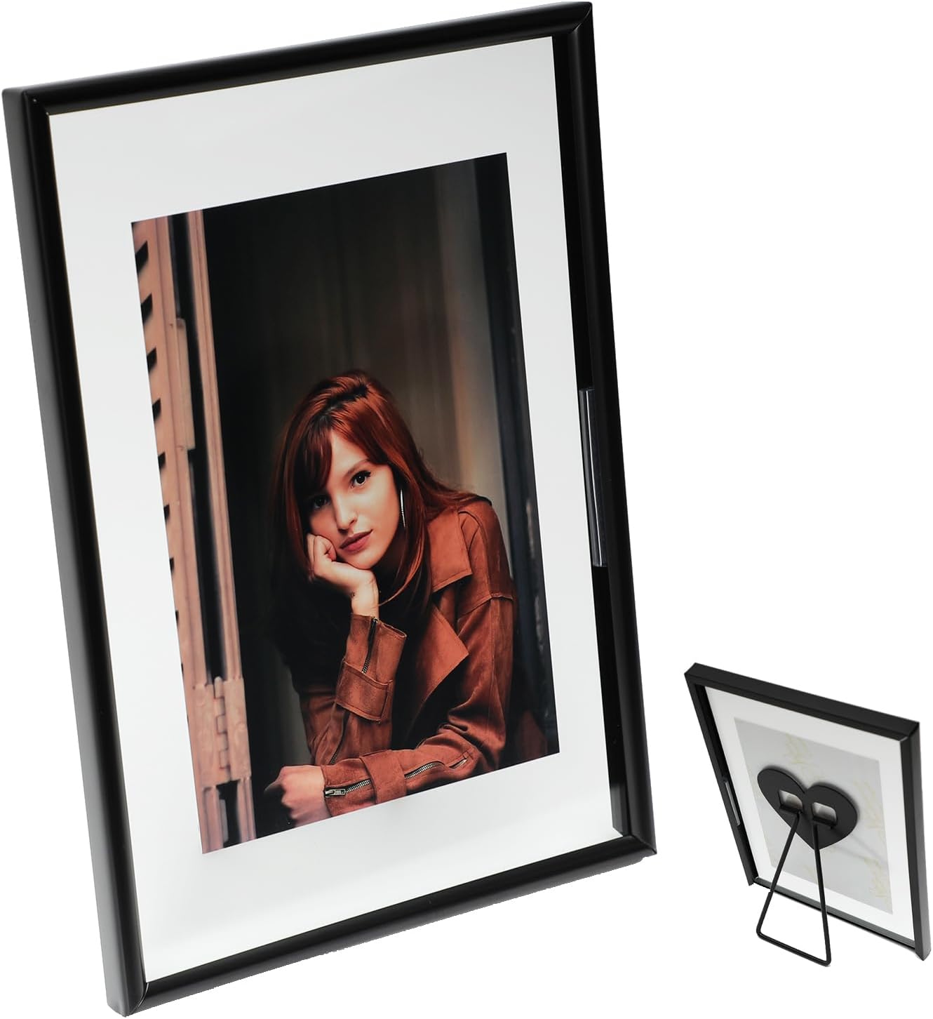 Black Floating Frame (5"x7",Vertical) with Romantic Heart, For Picture Sizes 4x6,3x5, 2x3, Tabletop Shelf Photo Frame, Classy Gift For Festival, Home or Wedding…