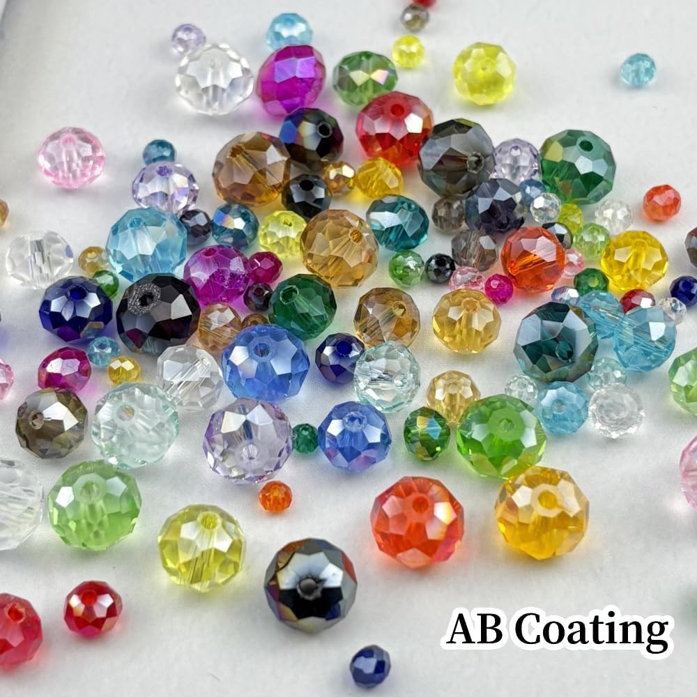 500pcs 3mm Crystal Glass Beads for Crafts Faceted Rondelle Glass Beads for Jewelry Making Crystal Spacer Beads for Necklaces Bracelets Earrings DIY Craft(Grass Green AB)