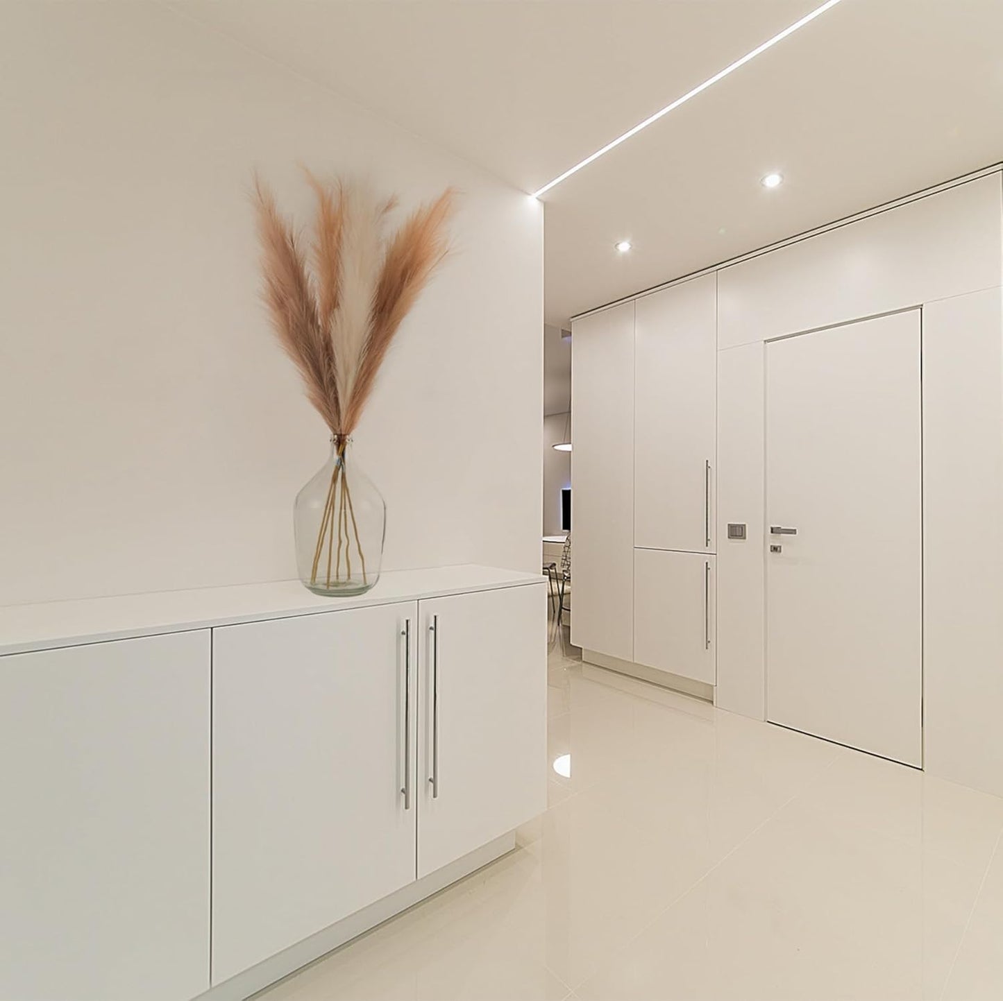 EVODIS Pampas Grass Decor Tall, 43"/110cm Faux Pampas Grass 6 Stems Large Pompass Grass Branches Tall Bulk Boho Flower Arrangement for Home Room Wedding Party Decor