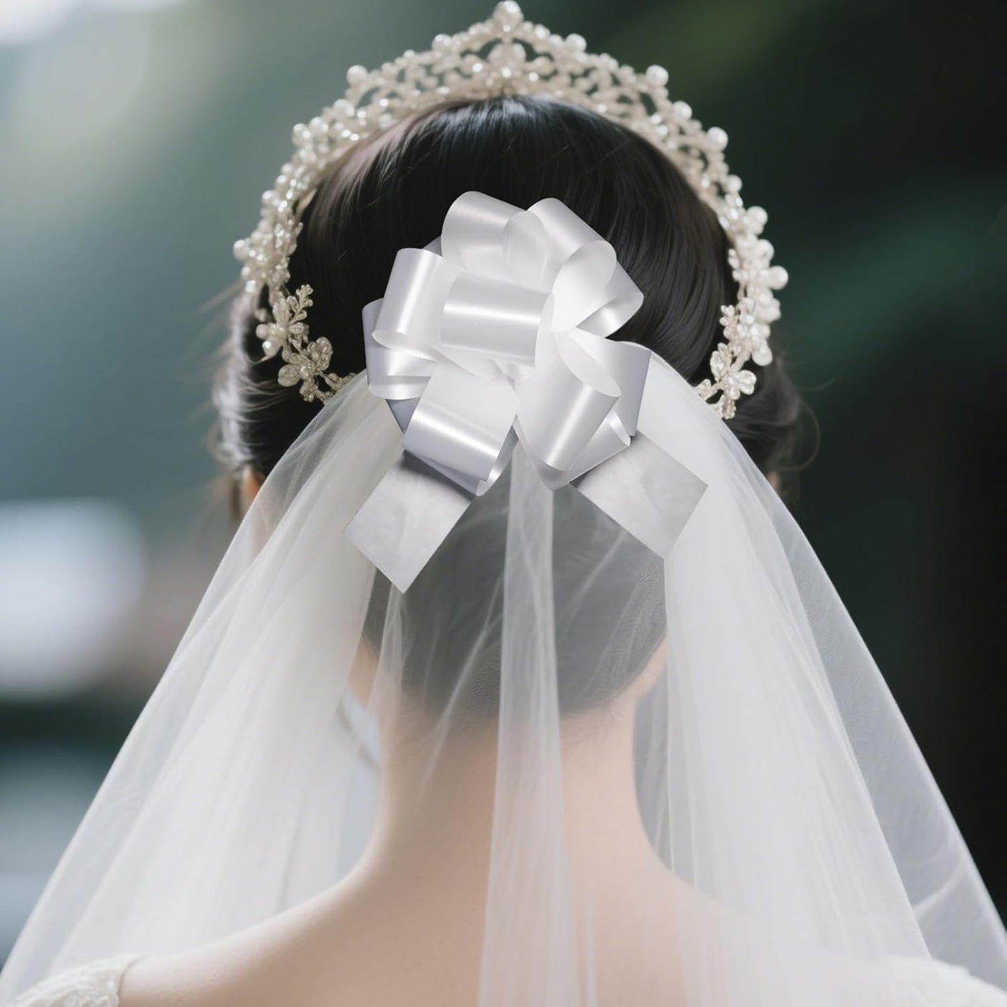 12 PCS 6 Inch White Pull Bows - Perfect for Gift Wrapping, Wedding Decor, Car Bows, Birthday Parties, Christmas and Valentine's Day