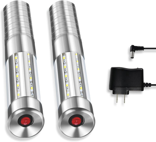 Strobe Baton Light,Stage Handheld Light,Champagne Bottle Sparklers, Recharge led Bottle Service Lights - for Bar Club Birthday Weddings Parties (Sliver 2 PC)