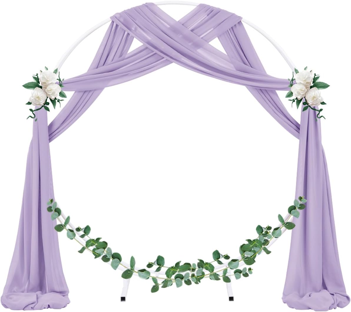 Socomi Wedding Arch Draping Fabric 3 Panels 29" x 19Ft Lavender Purple Sheer Chiffon Curtain Drapes 6 Yards for Wedding Ceremony Birthday Party Decoration