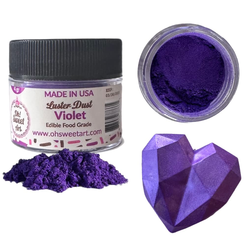 Oh! Sweet Art - 100% EDIBLE VIOLET LUSTER DUST (4 grams container)