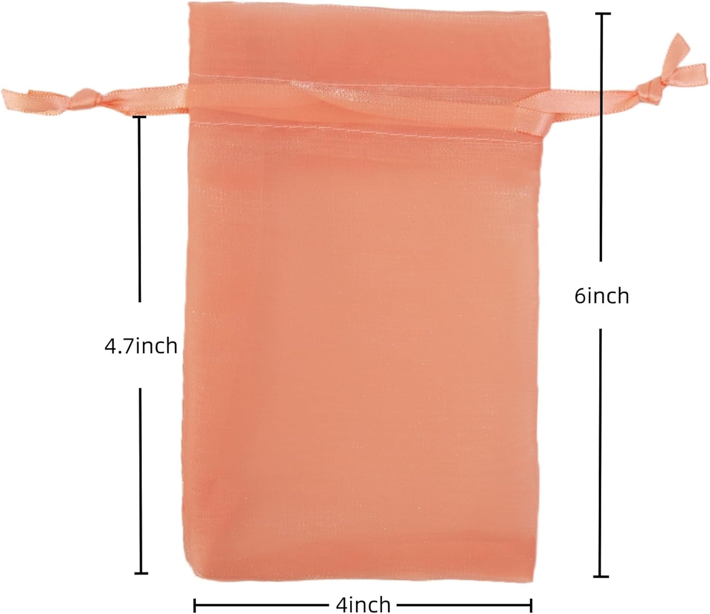 QIANF 20 Pcs Orange Small Organza Bags 4X6 inch for Wedding Favors with Drawstring, Mini Mesh Gift Bags Jewelry Pouch for Candy Bridal Shower Party Favor Baby Shower Christmas