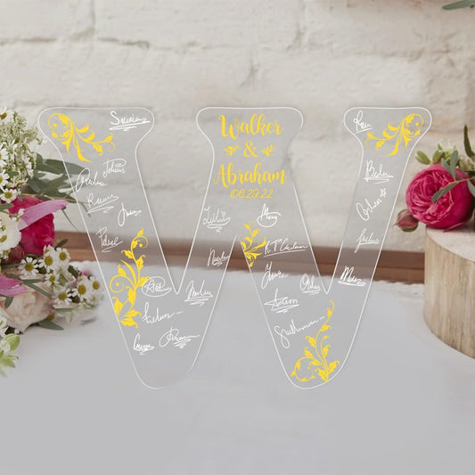 Personalized Wedding Guest Book Sign Custom Letter Name Date Rustic Wedding Guest Book Alternative Unique Guest Book for Wedding Anniversary Decor (Style 3)