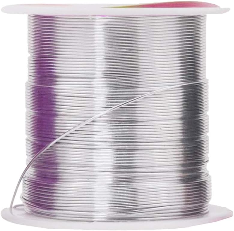 Mandala Crafts 22 Gauge Anodized Aluminum Craft Wire for Jewelry Making - 450 FT Colored Flexible Silver Black Gold Purple Red Kelly Green Wire - Bendable for Bonsai Armature Crafting Sculpting
