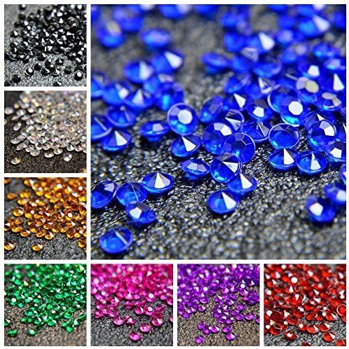 10000 pcs/Pack Wedding Table Scatter Confetti Crystals Acrylic Diamonds Vase Fillers 4.5 mm Rhinestones for Wedding, Bridal Shower, Vase Beads Decorations (Medium Blue)