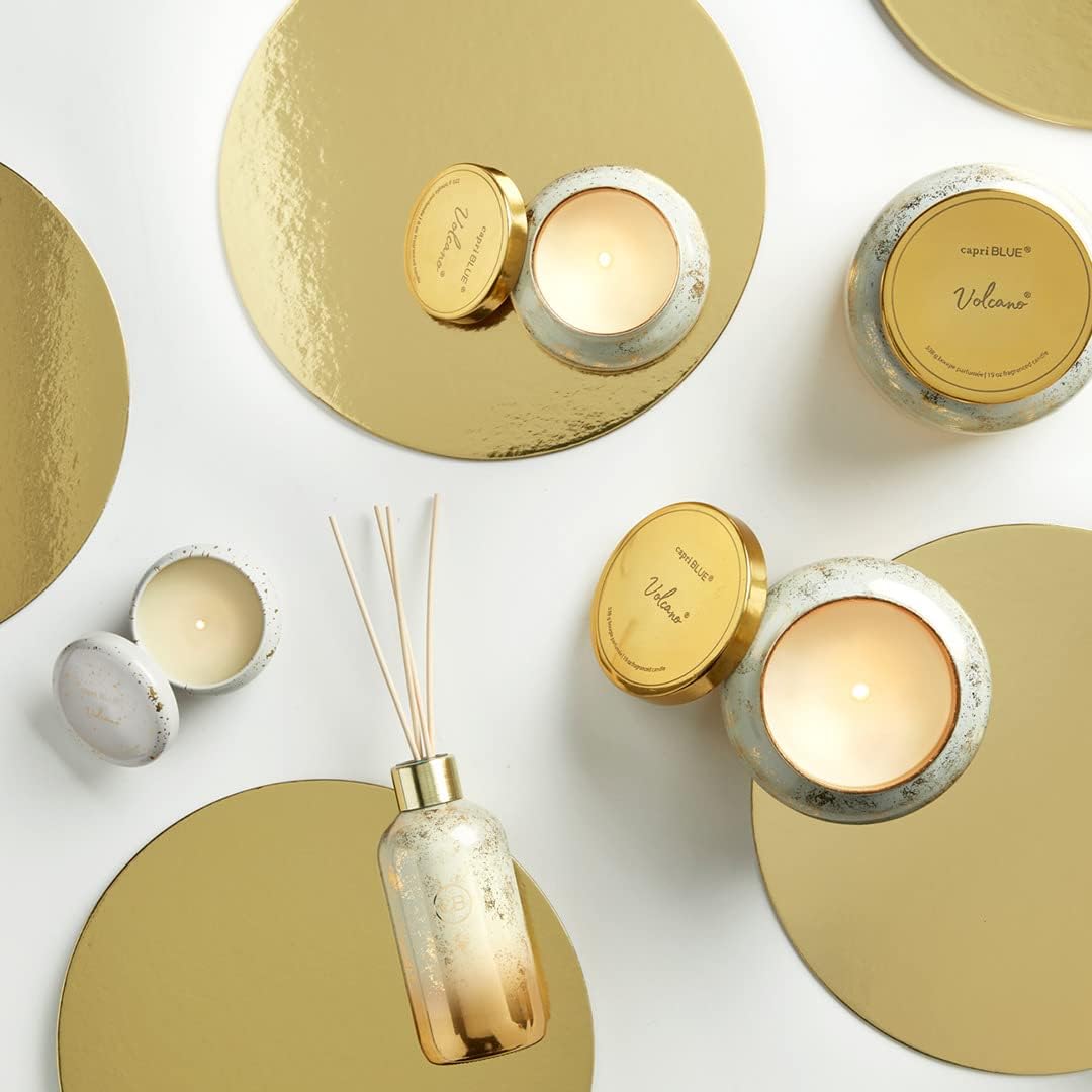 Capri Blue Glimmer Jar Candles - Luxury Holiday Scented Candles for Home - Long Lasting Soy Wax Blend - Scented Holiday & Home Decor - Volcano Jumbo Signature Jar (48 oz)