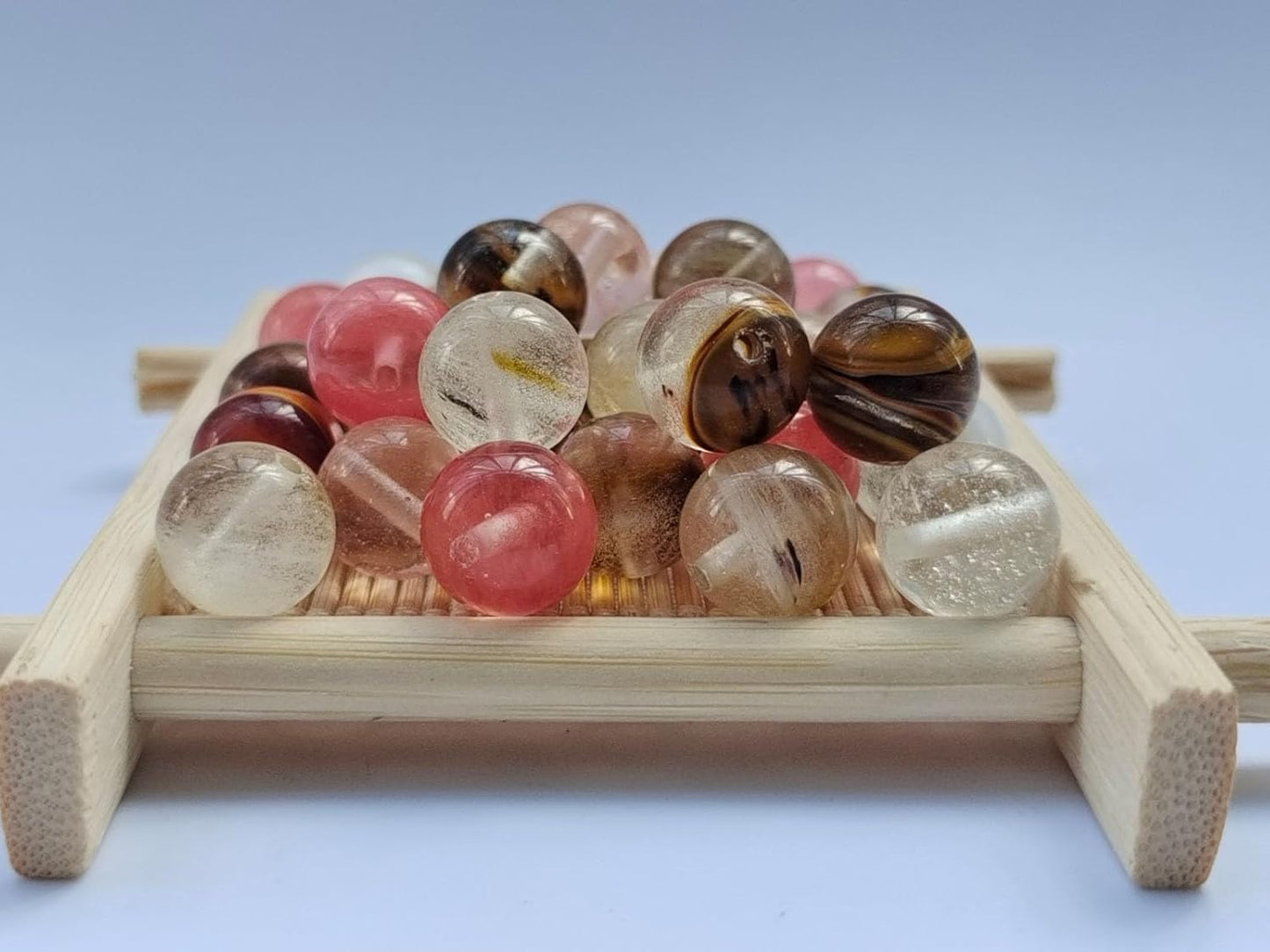 Stone Beads 10mm 60pcs Colorful Watermelon Quartz Beads Round Loose Gemstones Beads for Bracelet Necklace Jewelry Making (10mm, 61022 Colorful Watermelon Quartz)