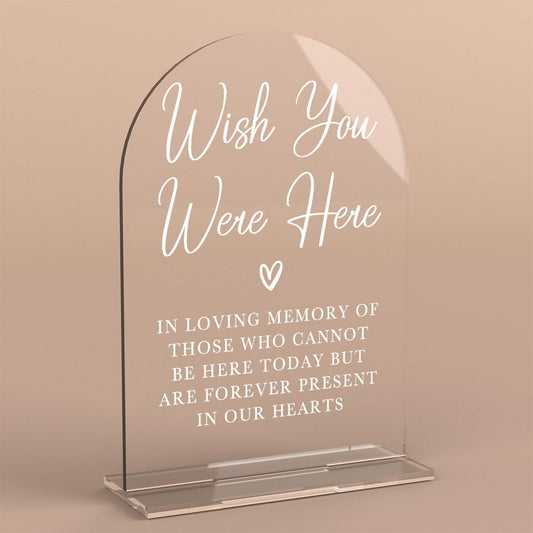 Acrylic Wedding Sign Wedding Signs for Ceremony Wish You Were Here Sign for Wedding Modern Calligraphy Arch Acrylic Table Top Sign for Wedding Reception and Event Party Table