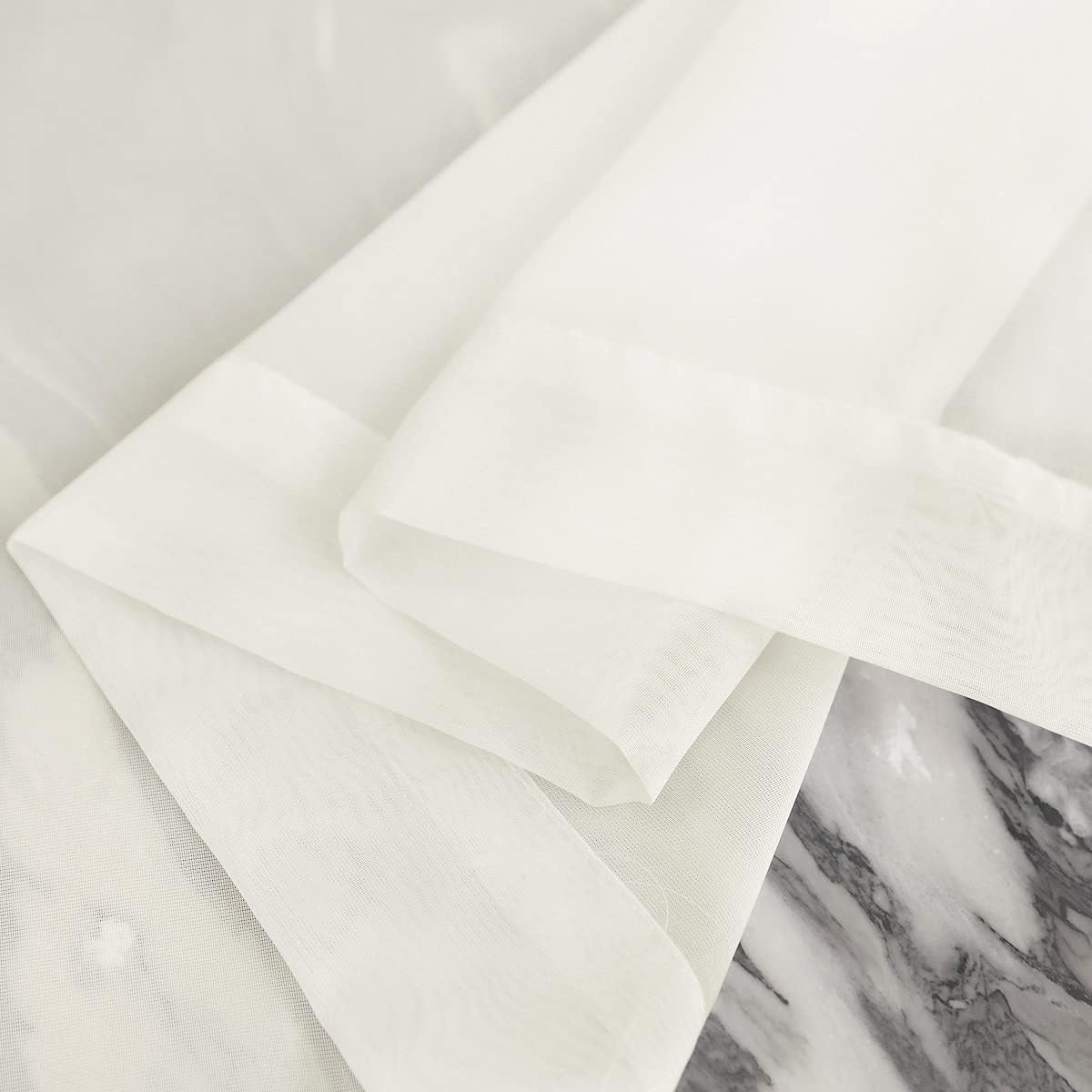 Window Beige Sheer Curtains 48 Inches Width 145 Inches Long 2 Panels Sheer Curtain Clear Curtains Basic Rod Pocket Panel for Home Living Room Bedroom Kids Room Yard Patio Parlor Sliding