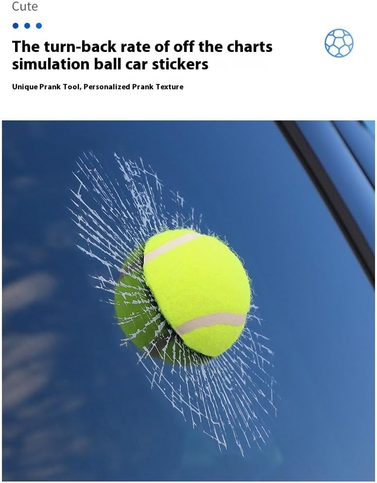 Car 3D elf Ball car Sticker, car Window Funny Creative Decorative Sticker(18cmx18cmx3cm) (White Football)