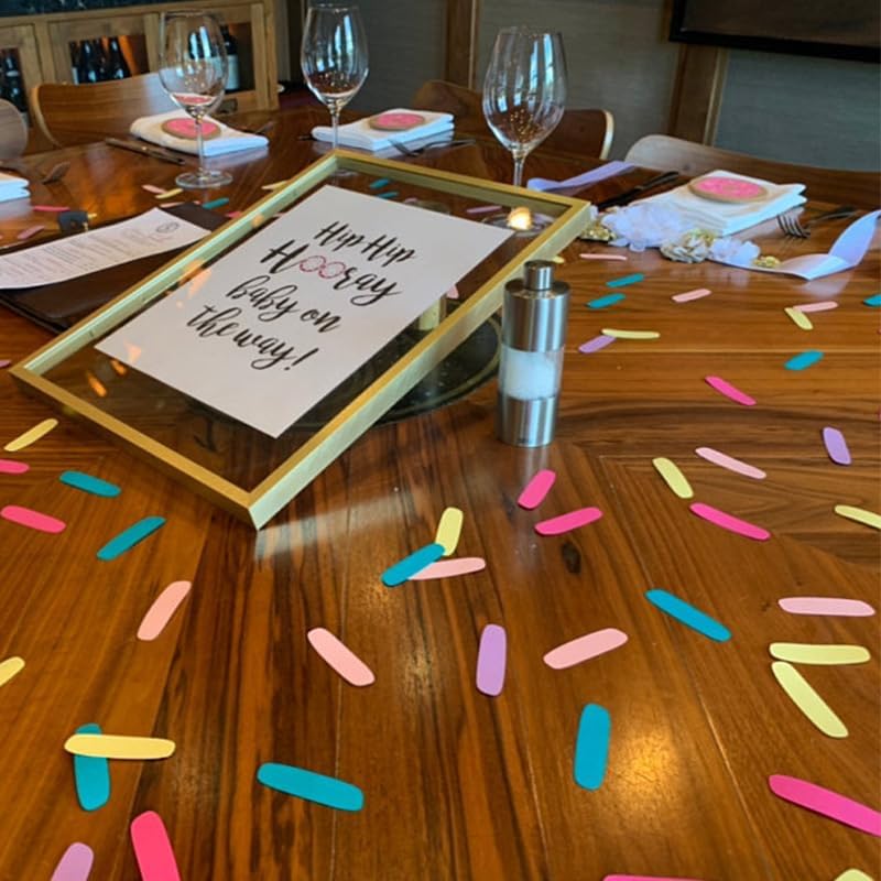 Candy Color Stripes Confetti For Table - Paper Party Decorations For Men Women Boys Girls, Table Sprinkling Scatter Decoration Party Supplies