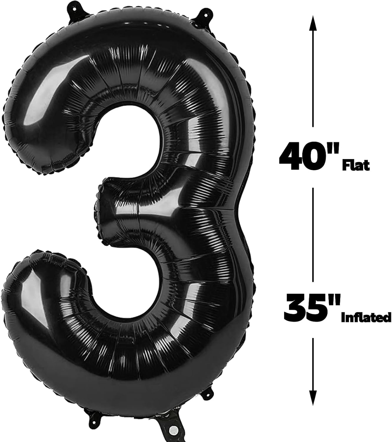 Black 40 Inch 30 Number Balloons, Balloon Decorations for 30 Birthday, Foil Giant 30 Birthday Graduations Anniversary Party