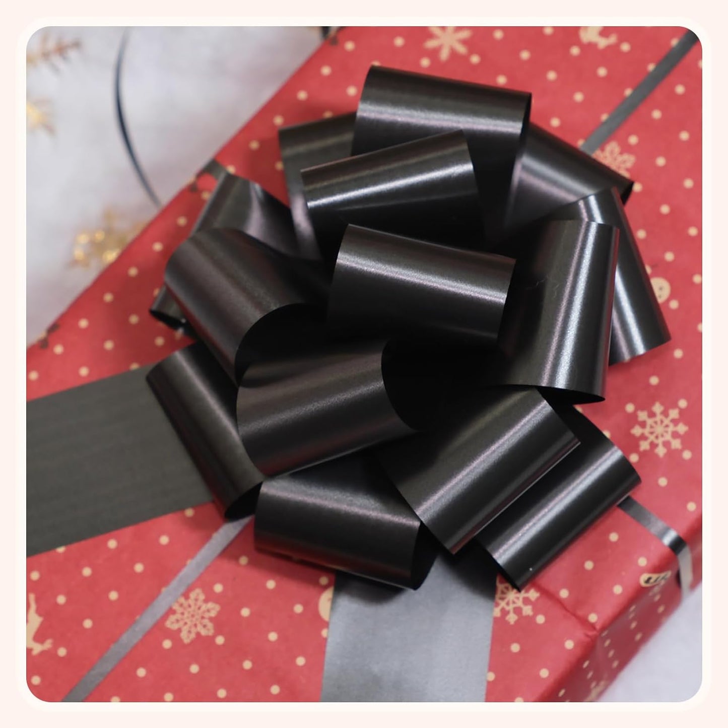 6 PCS 6 Inch Black Pull Bows - Perfect for Gift Wrapping, Wedding Decor, Car Bows, Birthday Parties, Christmas and Valentine's Day